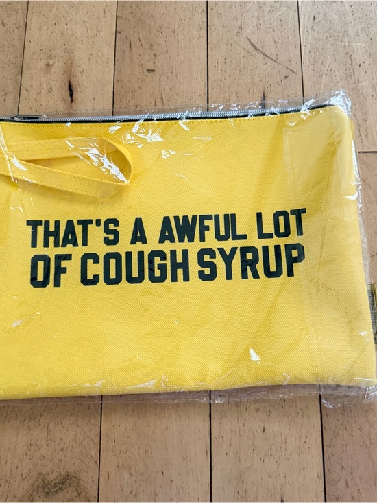 That's A Awful Lot Of Cough Syrup Handbags - Awful Lot Of Cough Syrup Travel Pouch Bag Yellow Rare ALOCS Zipper Case New